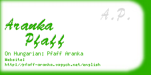 aranka pfaff business card